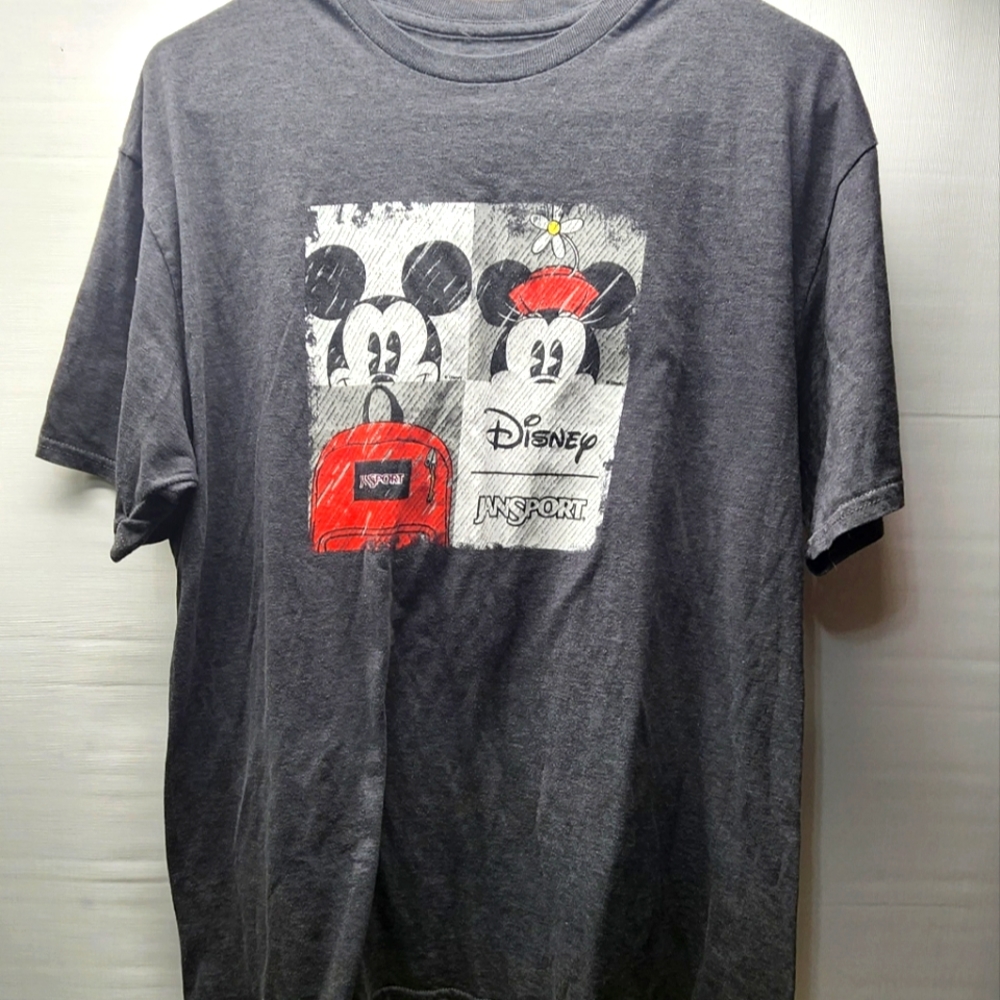 Jansport Disney Mickey Minnie Mouse Journeys Gray T-Shirt Staff Unisex XL E15